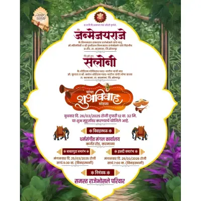 Detailed Marathi Wedding Invitation – Full Lagna Patrika PLP File 2025