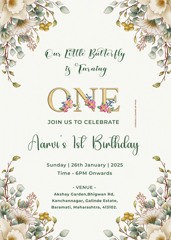 First Birthday Invitation Design PSD Free Download