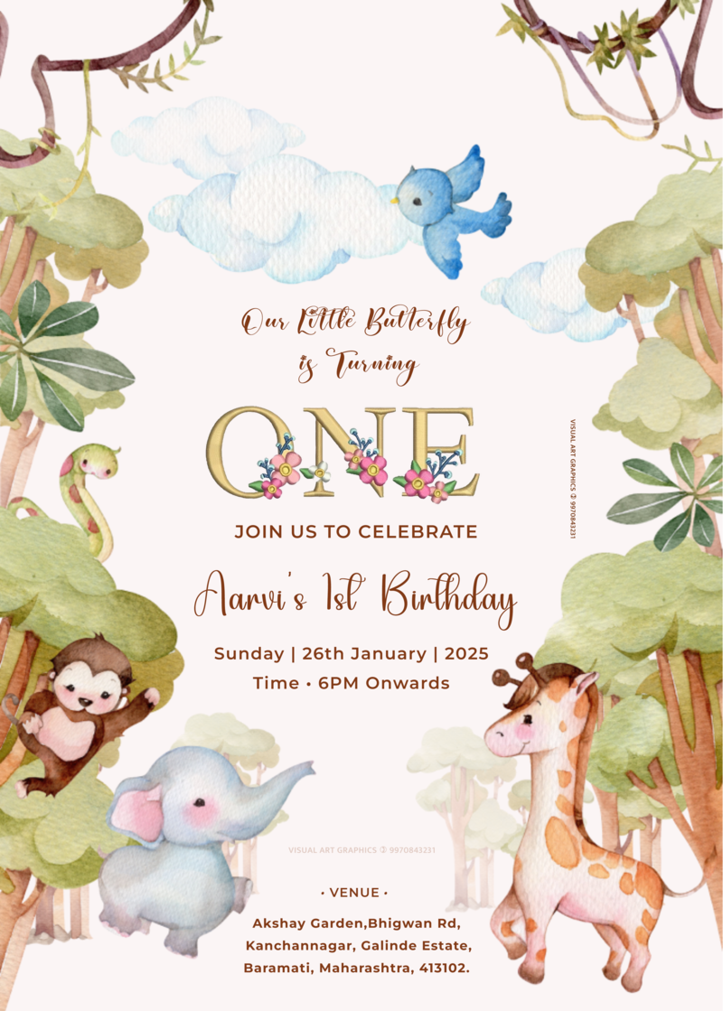 First Birthday Invitation Card Design PSD 2025
