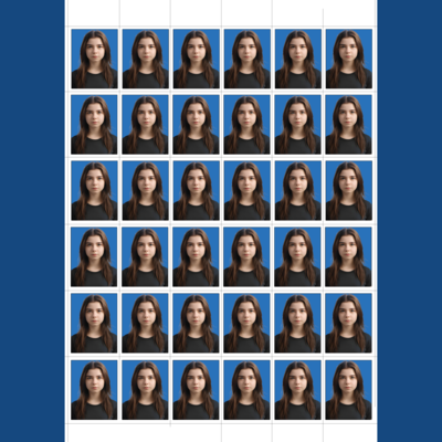 Passport Size Multiple Photo Adjustment Layout PSD File