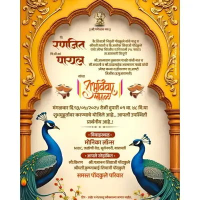 Marathi Lagna Patrika Editable Pixellab File 2025