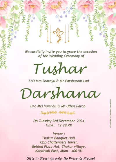 Professional English Wedding Invitation Card Design PSD
