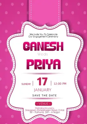 English Marriage Invite Design PLP File